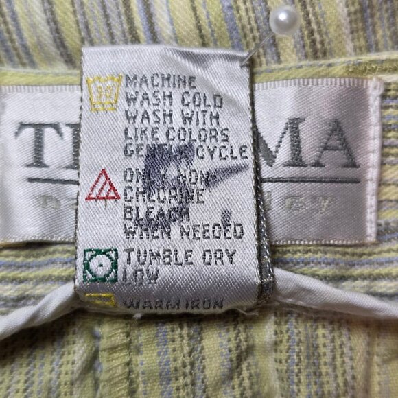 Vintage TEHAMA NANCY HALEY Striped Capri Pants 14 - Picture 10 of 13